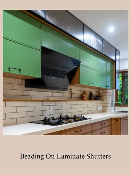Beading on laminate shutters is a wonderful way to add a refined, handcrafted look while keeping the material practical and easy to maintain. It’s a small detail that elevates the entire cabinet design.
