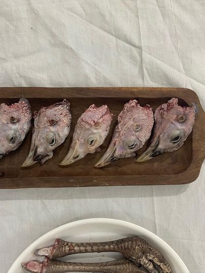 Raw turkey heads, a crunchy and nutritious meal for experienced raw fed dogs. These provide a great source of calcium and mental stimulation.