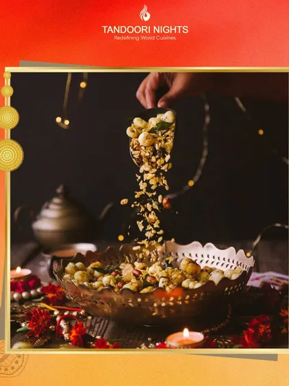 Our Navratri delights are perfect for your spiritual gatherings. We offer flavorful, onion and garlic free snacks like this festive makhana mix for your Mata Ki Chowki or Dandiya Night.