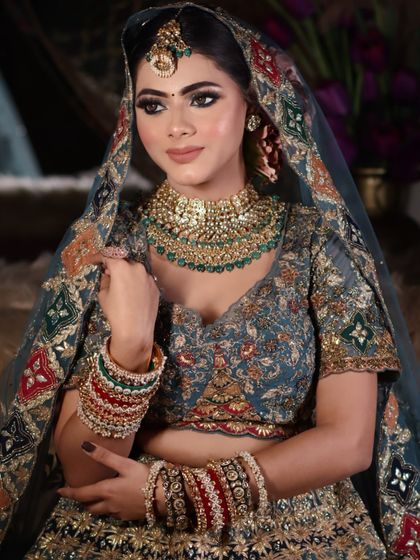A three-quarter portrait of the bride, looking away from the camera, creating a sense of elegance and poise.