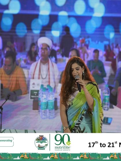 Interacting with the audience at the Amway seminar. These events are about learning and community.