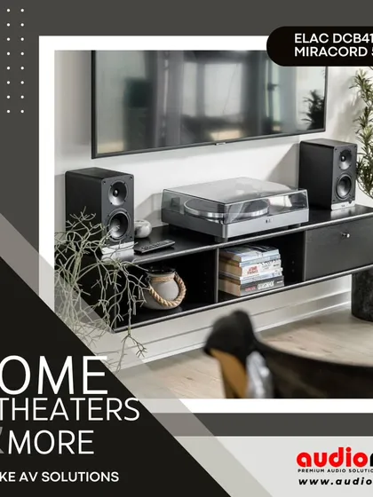 This setup pairs the Elac Debut Connex DCB41 bookshelf speakers with the Miracord 50 turntable for what we call audio bliss. It's a simple, elegant system that delivers a wonderfully engaging musical experience.