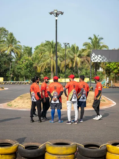 The team gathered on the track. We believe in leading by example, and our preparation starts together.