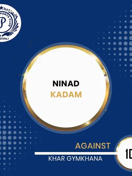 Ninad Kadam scored a brilliant 104 runs against Khar Gymkhana in the Purshottam Shield Cricket Tournament.