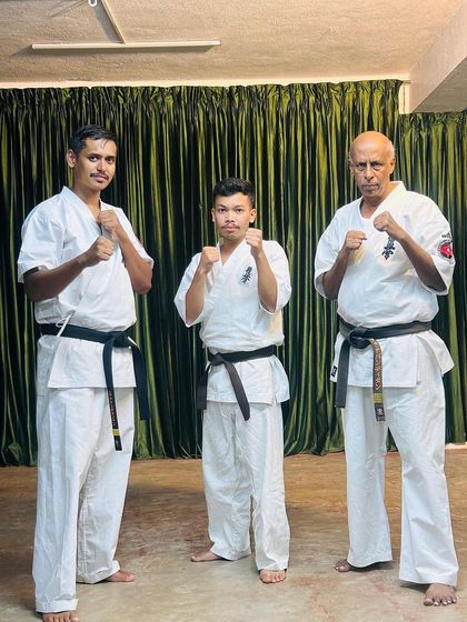 With two of my students, both black belts of different generations, during the camp. Kyokushin is a lifelong journey.
