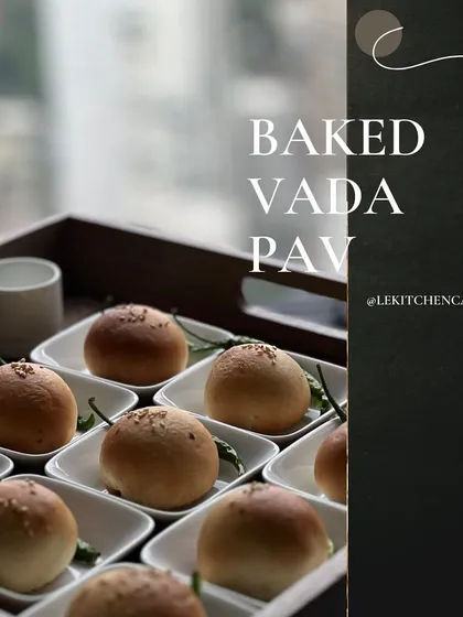 Our innovative Baked Vada Pav, a healthier take on the Mumbai classic, served as a bite-sized slider.