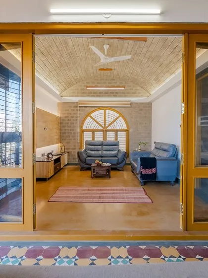 A view from the swing, looking back into the main living area.