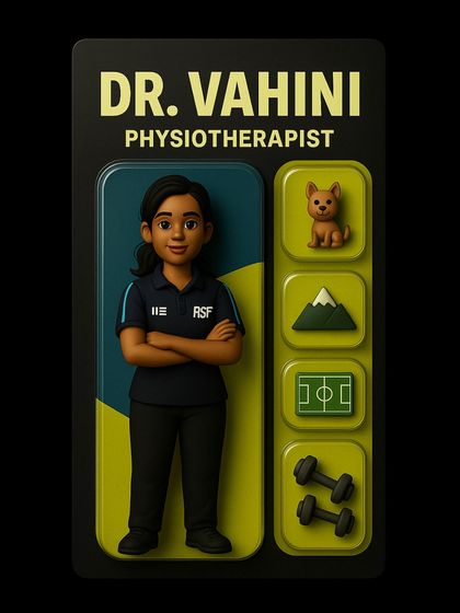 Meet Dr. Vahini, a dedicated physiotherapist who brings her love for sports and movement to her practice.