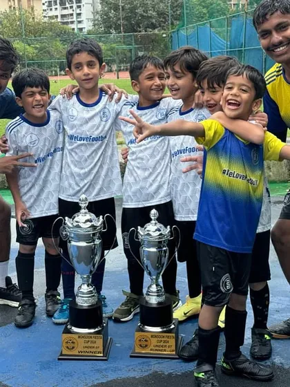 Pure excitement from our U7s and their coaches after a successful tournament.