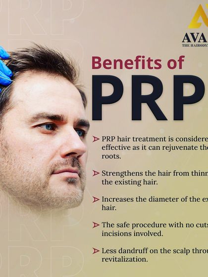 This graphic summarizes the key benefits of PRP hair treatment. It rejuvenates hair roots, strengthens hair to prevent thinning, increases hair diameter, and even helps reduce dandruff through scalp revitalization.