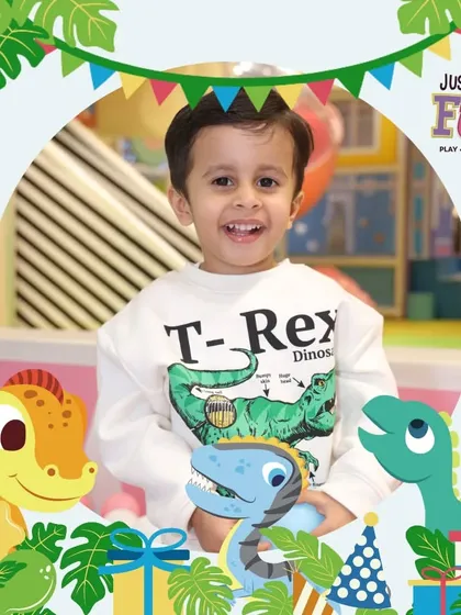 A dino-mite birthday celebration! This T-Rex themed party is perfect for little adventurers, capturing the excitement of the Jurassic world with fun and friendly dinosaur decorations.