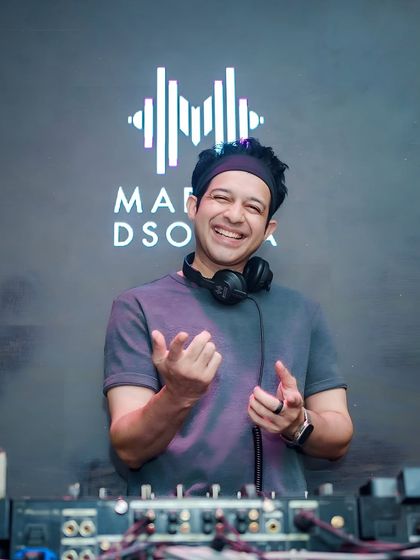 A clear shot of me at the console with my branding. It's important for me that people know who is bringing them the music.