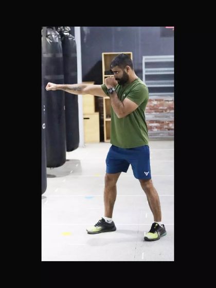 Every day is a new opportunity to be your best. Here, I'm practicing my boxing stance, focusing on the fundamentals that build a foundation for power and speed.