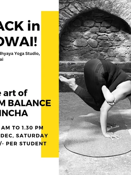 Ready to try for yourself? This is an example of my in-person workshops in Powai, focusing on the art of arm balance and Pincha. These sessions are practical, hands-on, and designed to help you learn the techniques to float safely.