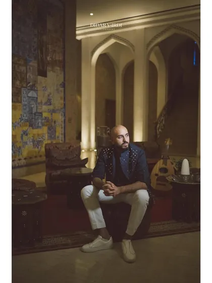 Taking a moment in a beautifully decorated lounge in Marrakech. The decor at this wedding was a perfect blend of traditional and modern luxury.