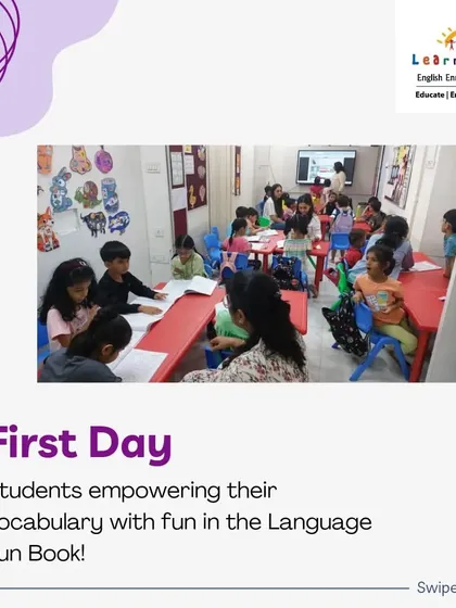 Another view of our students working in their Language Fun Books on the first day. The classroom is buzzing with the energy of new beginnings and the joy of learning.