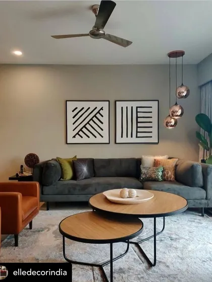As seen in Elle Decor, this living room features our nested wooden coffee tables. The simple, modern design provides a warm, organic counterpoint to the room's contemporary furnishings.