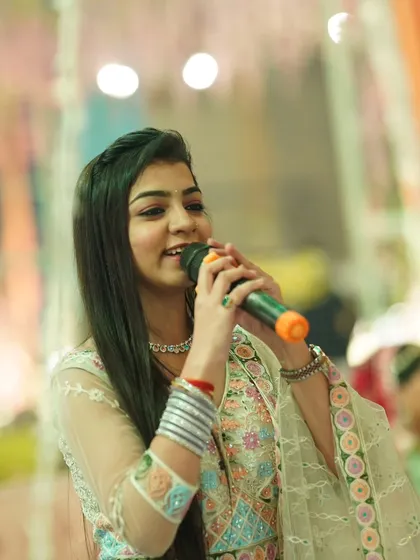 Singing from the heart during a Musical Pheras ceremony in Vrindavan. Every note is a prayer, and every song is an offering to bless the couple on their special day.