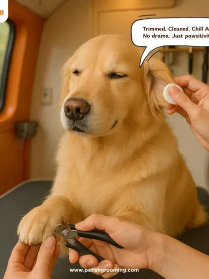 This is the "pawsitivity" I bring to every appointment. I make sure every pet is relaxed and happy, whether it's for a nail trim, ear cleaning, or a full haircut. No drama, just gentle care.
