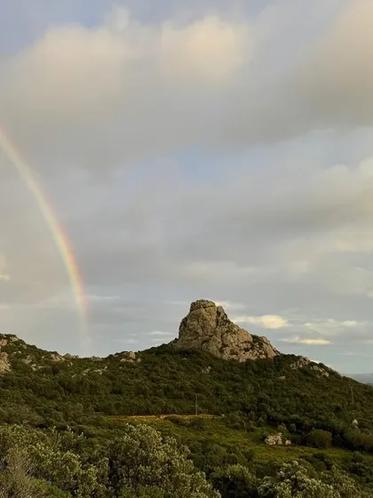 Nature often provides moments of profound beauty and blessing during our retreats, like this rainbow over the mountains of Sardinia, Italy. These moments remind us of the peace and harmony that yoga helps us find within.