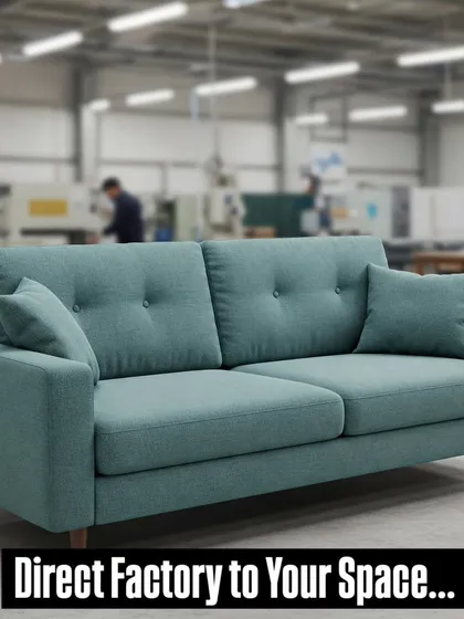 We deliver quality directly from our factory to your space, with no middlemen involved. This custom-made sofa, seen here in our workshop, is an example of how we provide better value and complete control over the final product.