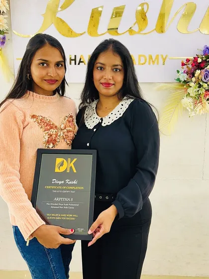Nothing makes me prouder than seeing my students succeed. Here is a graduate from my professional advanced hair style course, ready to start her career with a strong foundation and certified skills.