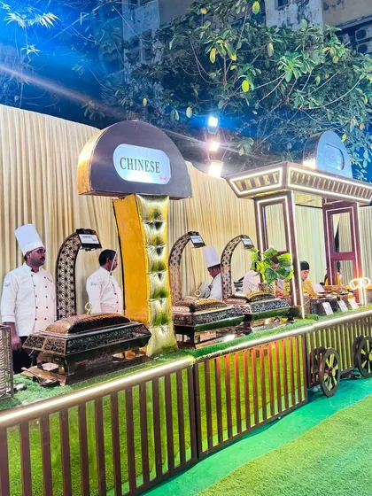 The Chinese food counter, designed to complement the multi-cuisine spread with its own unique and stylish setup.