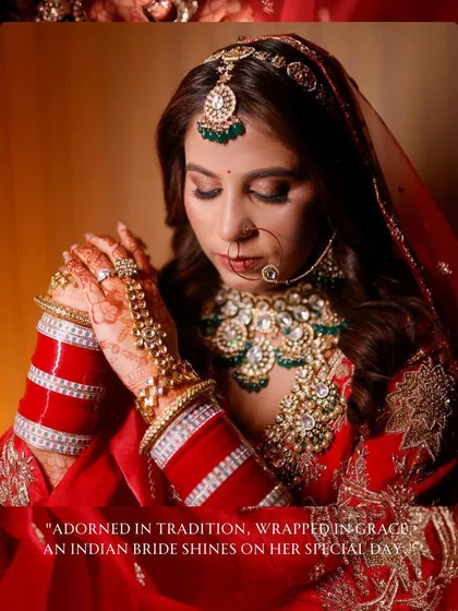 A bride's portrait is more than a photo; it's a story of grace, tradition, and emotion. We focus on capturing the intricate details of the bridal attire, the delicate henna, and the quiet anticipation of the moment.