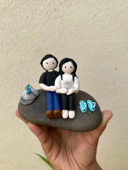 You can now place an order for a custom couple miniature just like this one. Let me turn your photo into a piece of art.
