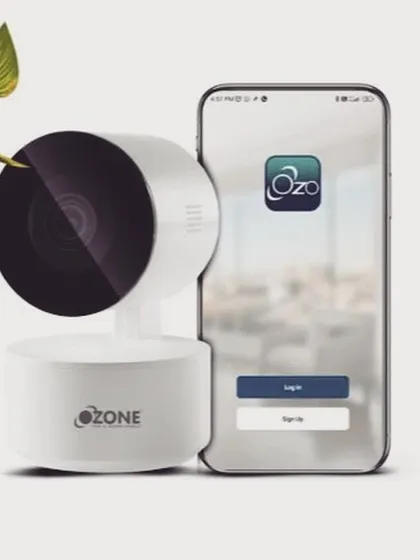 The seamless integration between the Ozone indoor camera and the OzoLife app is key to its functionality. Log in on your phone to instantly connect to your home's live video feed.