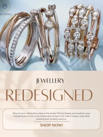 Don't let your cherished jewellery sit in a locker. This image shows just a few examples of how we can transform older pieces into fresh, fashionable rings that keep their timeless essence while reflecting your current style.
