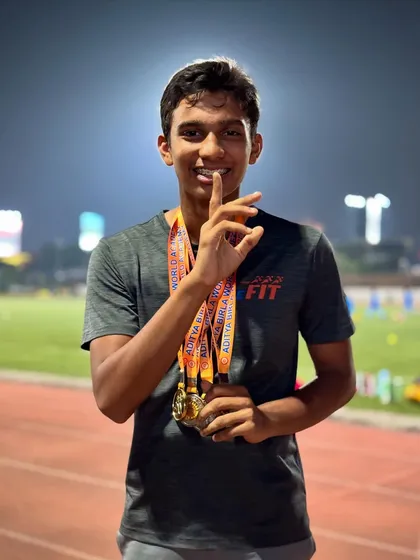 Ishaan Bhartiya after an incredible meet, winning two golds in the 400m and 200m, and two silvers in the 100m and U19 relay. Let the results do the talking.