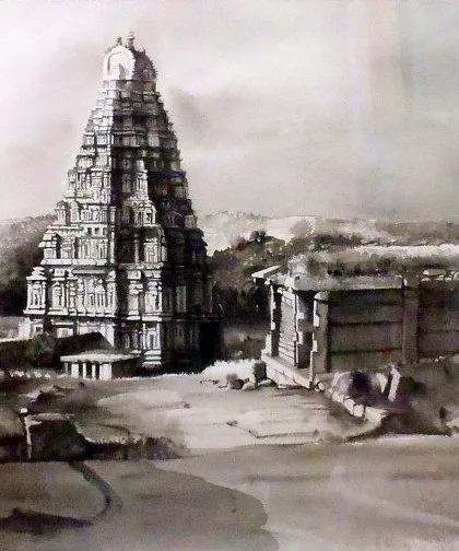 A stunning watercolor of Hampi by Balu Sadalge, this piece showcases the timeless appeal of traditional techniques applied to iconic Indian heritage. My gallery celebrates a wide spectrum of artistic skills, from classical mastery to modern experimentation.