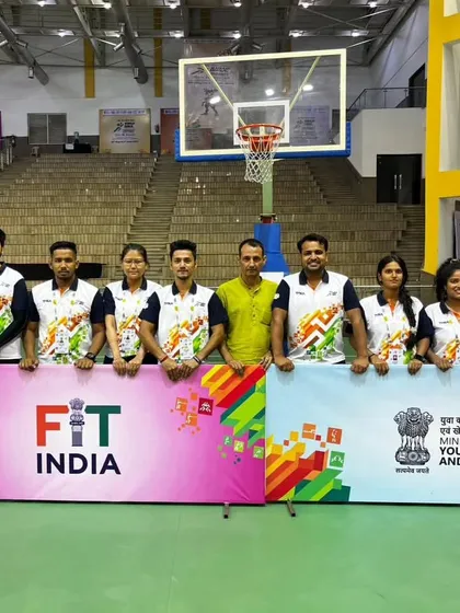 Our team of volunteers at the Khelo India University Games. We are proud to contribute to major national sporting events.