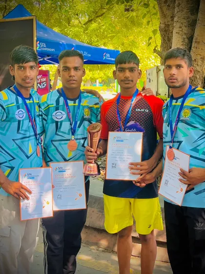 Our young champions with their bronze medals, certificates, and trophy from the SFA Championship.