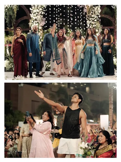 Another collage from the signing ceremony, showcasing the lively song and dance-offs between the two families. This captures the high-energy, celebratory spirit of the event.