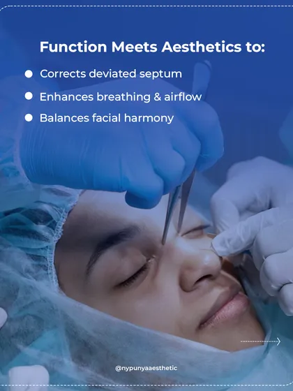 Rhinoplasty is where function meets aesthetics. The procedure can correct a deviated septum to enhance breathing and airflow while also balancing your facial harmony.