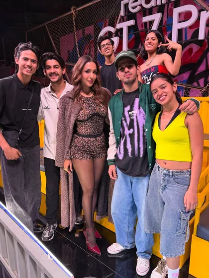 Posing with the incredible judge Malaika Arora and my fellow dancers. Being on the Hip Hop India stage was a magical experience filled with learning and growth.