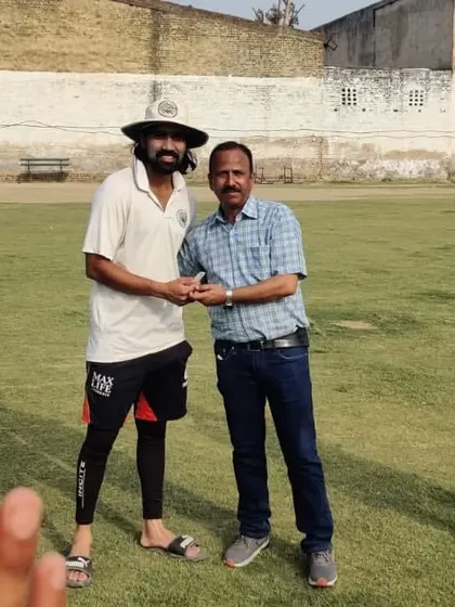 Mohit Kalyan receiving his award for an excellent unbeaten 124 that helped us chase down a target on the last ball of the match. A true display of grit and determination.