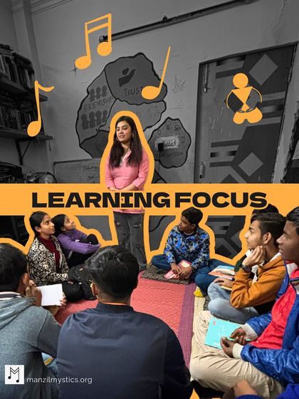 "Learning Focus." A student sings with intense focus, showcasing the concentration that our music classes help to develop.