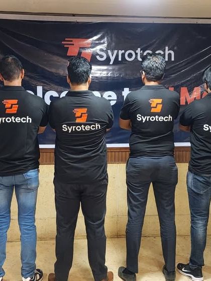 The back of our team's shirts says it all. We stand united as Syrotech, ready to support our partners.