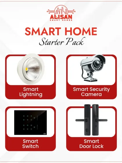 Ready to start your smart home journey? Our Smart Home Starter Pack includes the essentials: smart lighting, a smart security camera, a smart switch, and a smart door lock to get you started on the path to a more connected life.