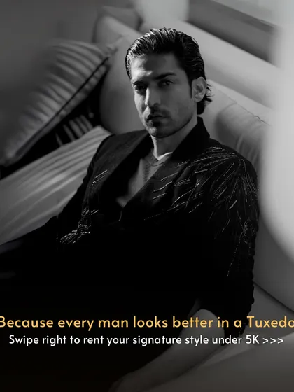 There's a reason a tuxedo is timeless. It commands attention without saying a word. Whether it's for a black-tie wedding or a chic cocktail night, we have a collection of sharp tuxedos ready for your moment in the spotlight, starting under ₹5K.