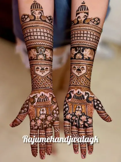 Raju Mehendi - Bridal Mehendi Royal Motifs: Palaces, Peacocks & Elephants photo 39