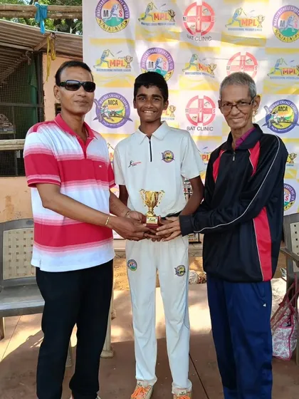 A proud moment for a young cricketer from our U-17 MPL winning squad as he receives his trophy.