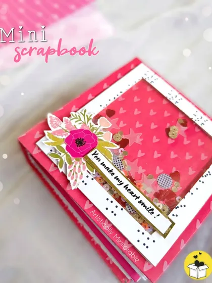 Another look at the 'You make my heart smile' mini scrapbook cover.