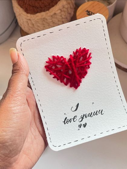 "I love youuu." Sometimes the simplest messages are the best. Another look at my popular stitched heart card.