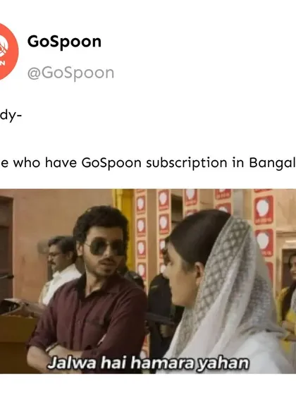 People who have a GoSpoon subscription in Bangalore know the feeling. Jalwa hai hamara yahan.
