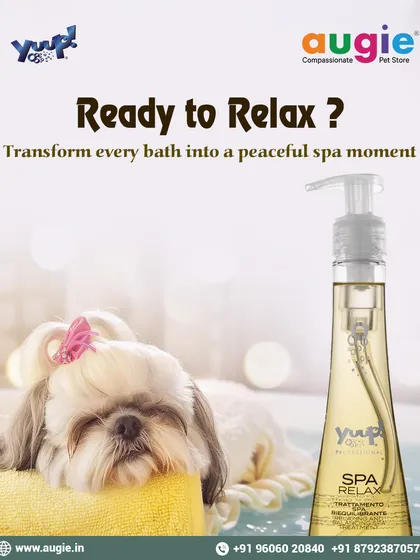 Ready to relax? We turn every bath into a peaceful spa moment for your pet. Using calming treatments like Yuup! SPA Relax, we create a soothing environment that melts away stress, perfect for even the most anxious pups.