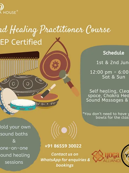 An announcement for our certified Sound Healing Practitioner course. This training covers self healing, space clearing, chakra healing, sound massages, and how to hold your own sessions.